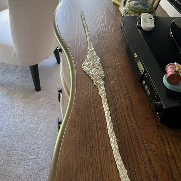 Formal beaded belt 4 wedding dress or  formal occasion.Clear dual snap closure. - Picture 2 of 3